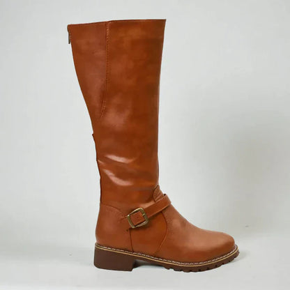 Stilfulde knæhøje støvler med spændestropper til kvinder – dame