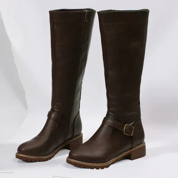 Stilfulde knæhøje støvler med spændestropper til kvinder – dame