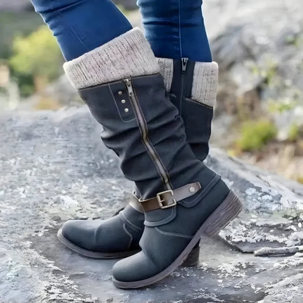 Stilfulde knæhøje skridsikre støvler til kvinder