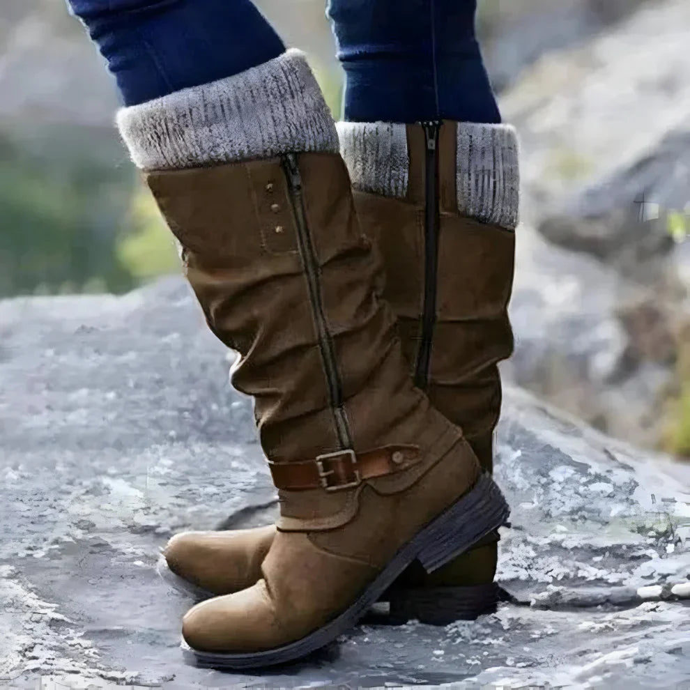 Stilfulde knæhøje skridsikre støvler til kvinder