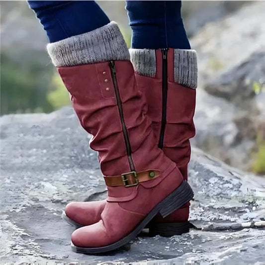 Stilfulde knæhøje skridsikre støvler til kvinder