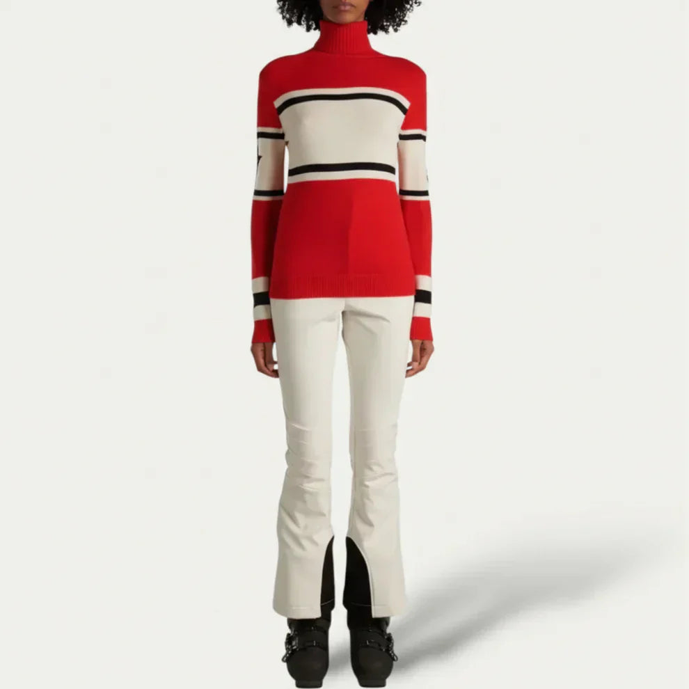 Stribet rullekravetrøje til kvinder