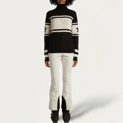 Stribet rullekravetrøje til kvinder