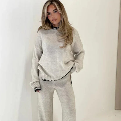 Stilfuldt træningssæt med split-sweater til kvinder – damer