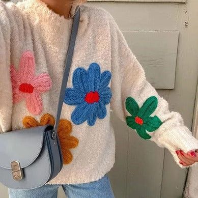 Trudy - dekorativ blomstertrøje