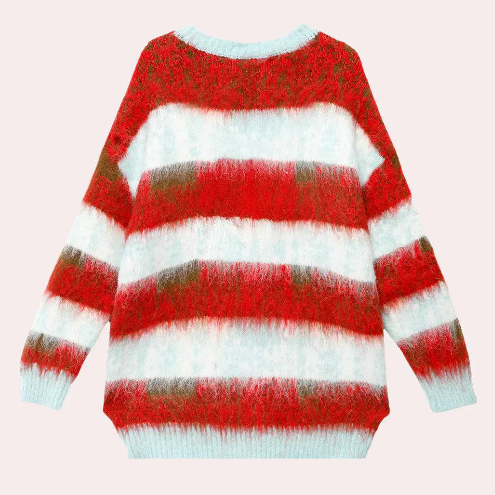 Niana - stribet julesweater til kvinder