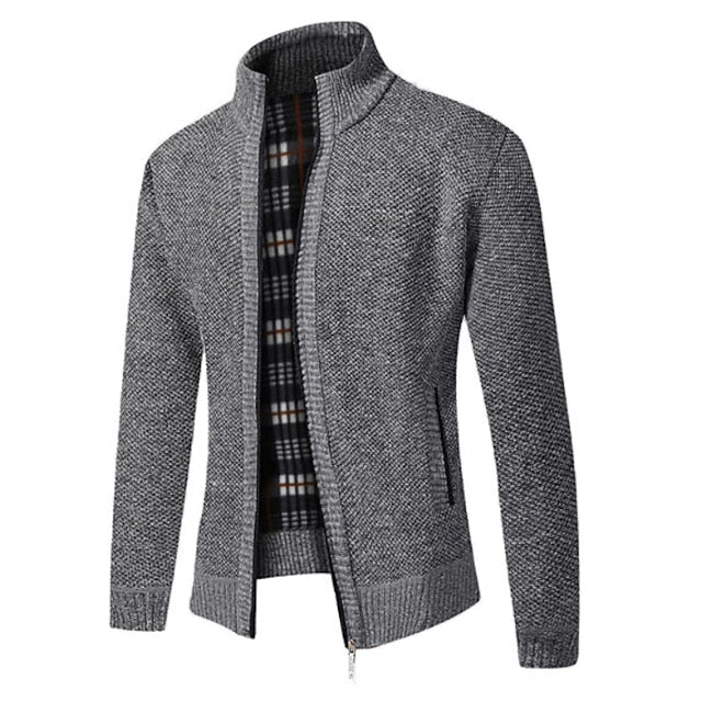 Tom Polo - stilfuld striktrøje med lynlås til mænd (italiensk design)
