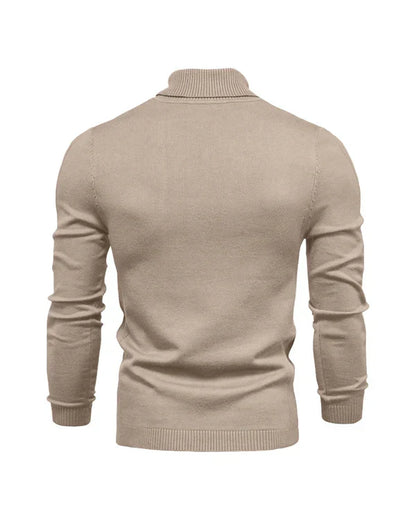 Slim-fit gerippter rollkragenpullover til mænd – herre