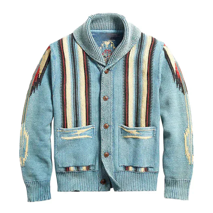 Edoardo - herre jacquard cardigan i vintage stil