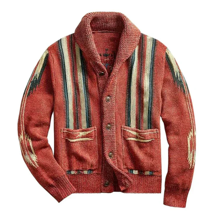 Edoardo - herre jacquard cardigan i vintage stil
