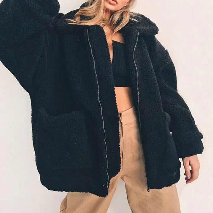 Skye - dame fleece sweatshirt med bred krave