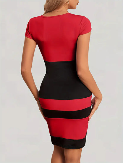 Reagan color block bodycon kjole til foråret