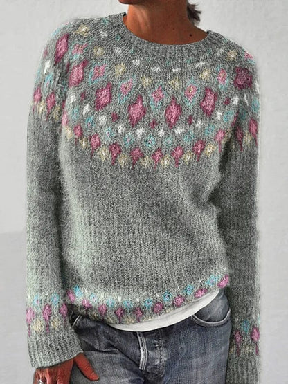 Carla – geometrisk sweater med kontrastprint