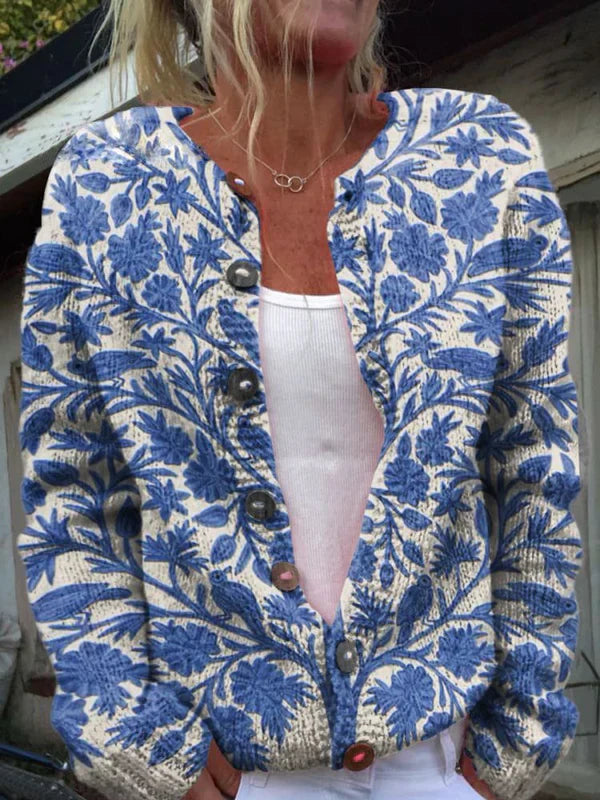 Celia – cardigan med blomsterdetaljer til elegante outfits