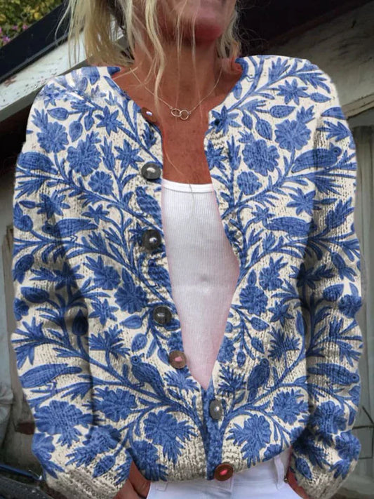 Celia – cardigan med blomsterdetaljer til elegante outfits