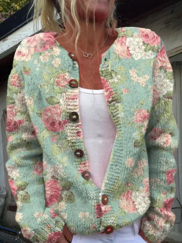 Celia – cardigan med blomsterdetaljer til elegante outfits