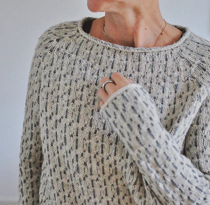 Louisa - smart grå sweater med rund hals