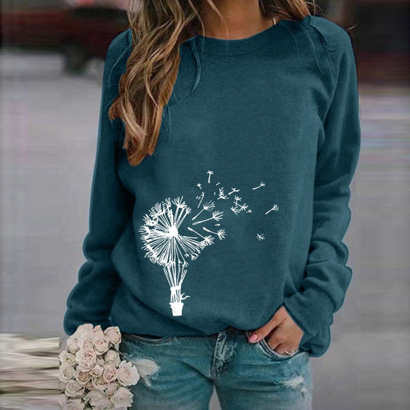 Mælkebøtte – moderigtig sweater med rund hals