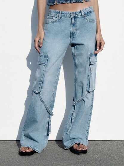 Brede jeans jessamine l med blondelukning