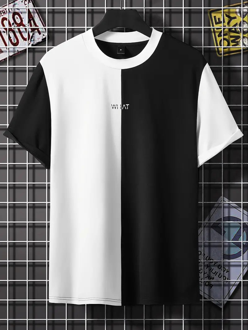 Robert – stilfuld color block t-shirt med korte ærmer og rund hals