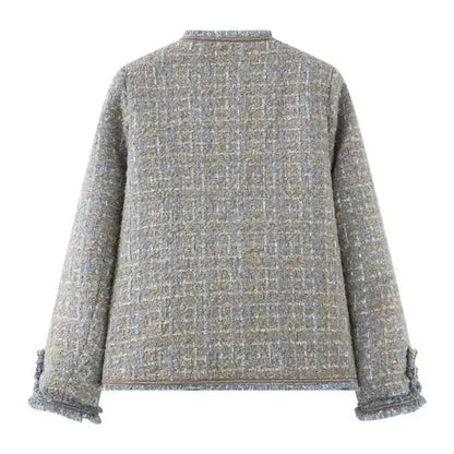 Tweed jakker med frynser, knapper og praktiske lommer til kvinder