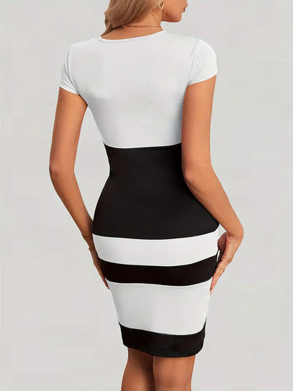 Reagan color block bodycon kjole til foråret