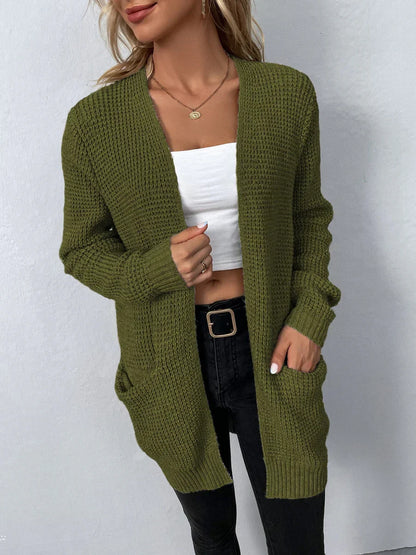Uliana - elegant lang dame-cardigan med v-hals
