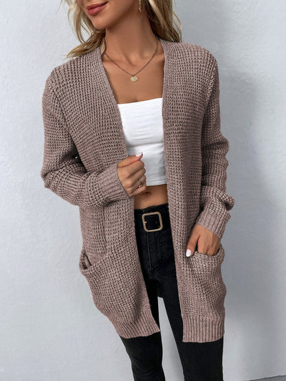 Uliana - elegant lang dame-cardigan med v-hals