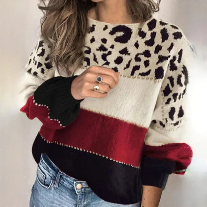 Janssen - elegant sweater med leopardprint