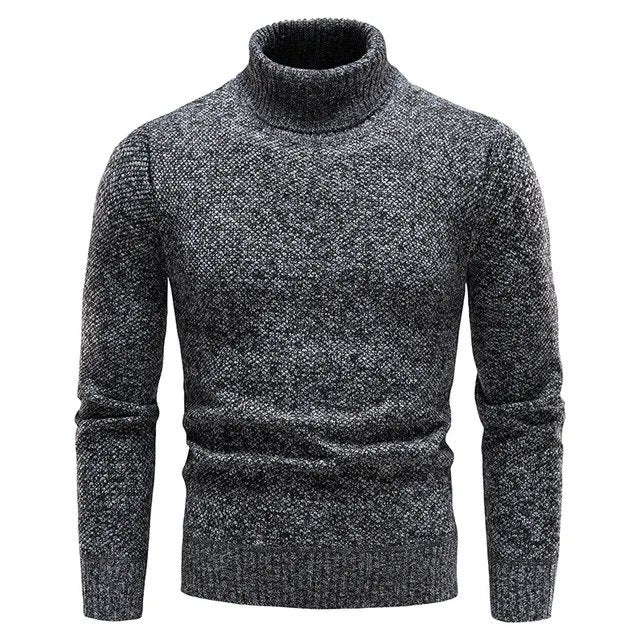 Behagelig og elegant herresweater med rullekrave