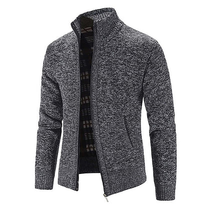 Tom Polo - stilfuld striktrøje med lynlås til mænd (italiensk design)