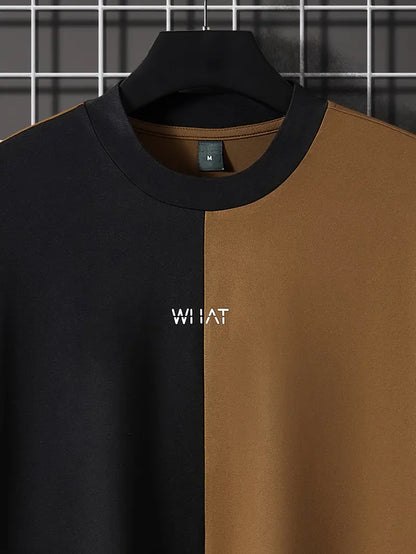 Robert – stilfuld color block t-shirt med korte ærmer og rund hals