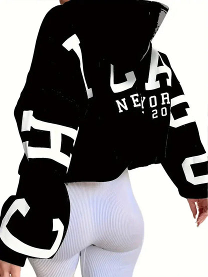 Oversized sweater med lange ærmer og tekstlogo på ærmet