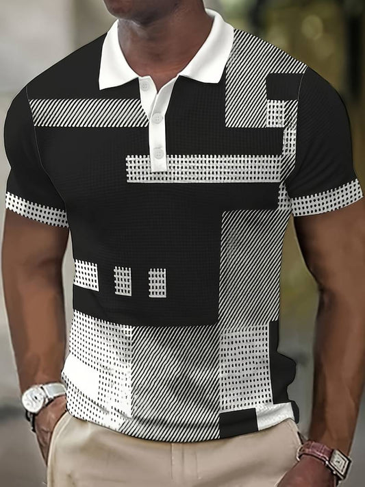Michael retro colour block poloshirt