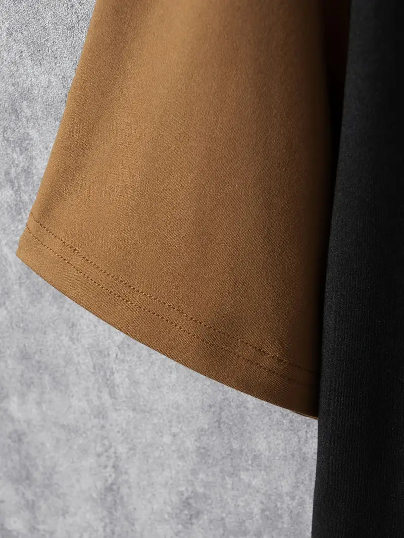 Robert – stilfuld color block t-shirt med korte ærmer og rund hals