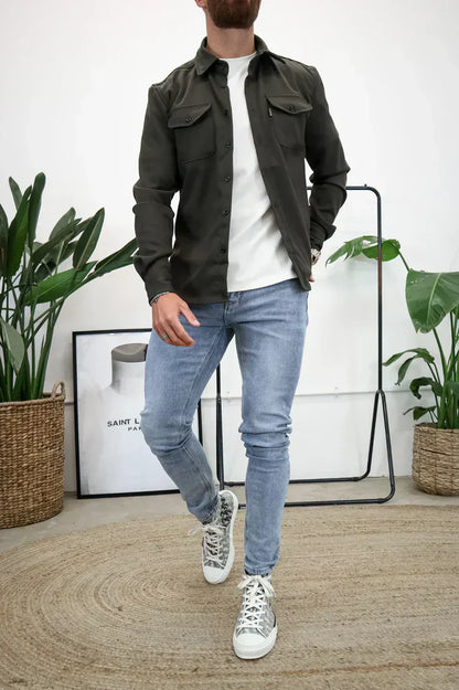 Martin – bomuldsoverskjorte med knaplukning