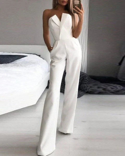 Melia - rød ærmeløs jumpsuit