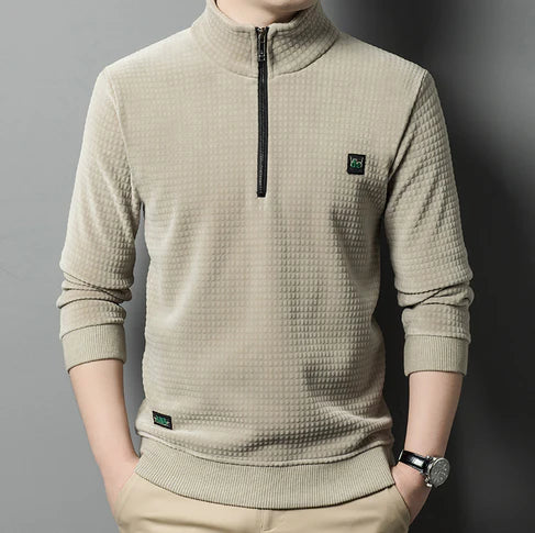 Premium alpaca fleece pullover med halv lynlås