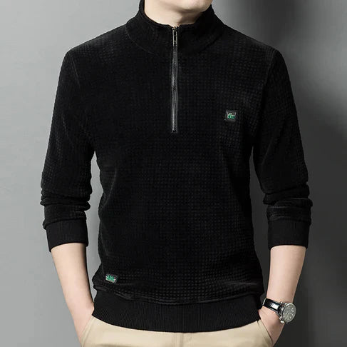 Premium alpaca fleece pullover med halv lynlås
