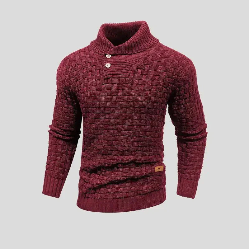 Eldon – strikket sweater med knaplukning og klassisk snit