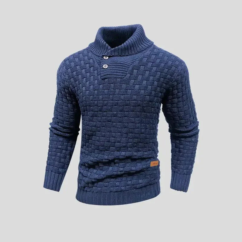 Eldon – strikket sweater med knaplukning og klassisk snit