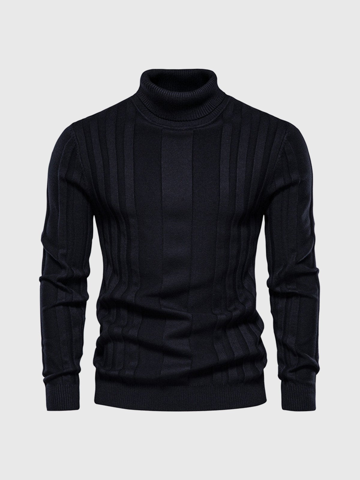 Stribet - rullekrave sweater til mænd