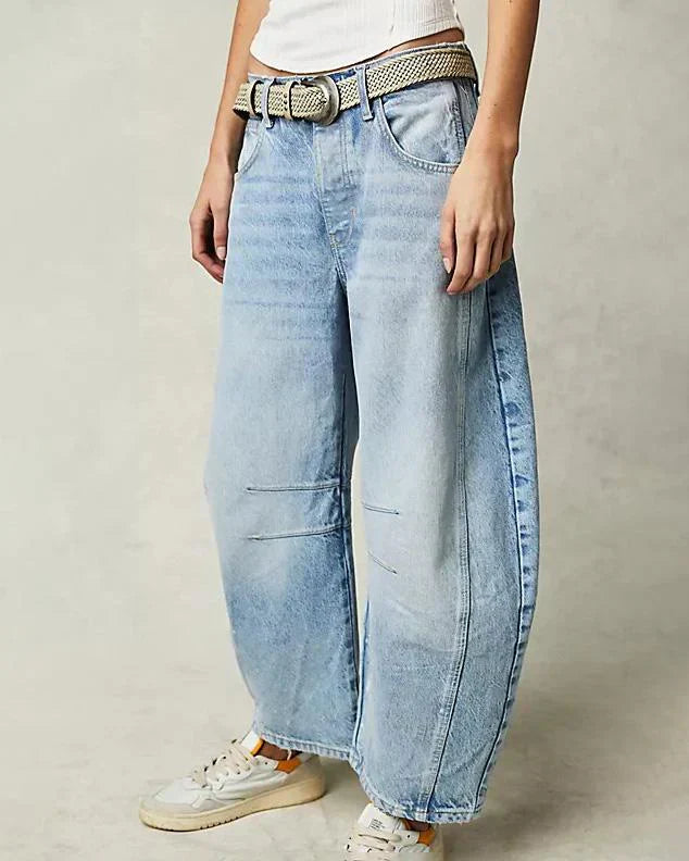 Ava - mid-rise barrel jeans til kvinder