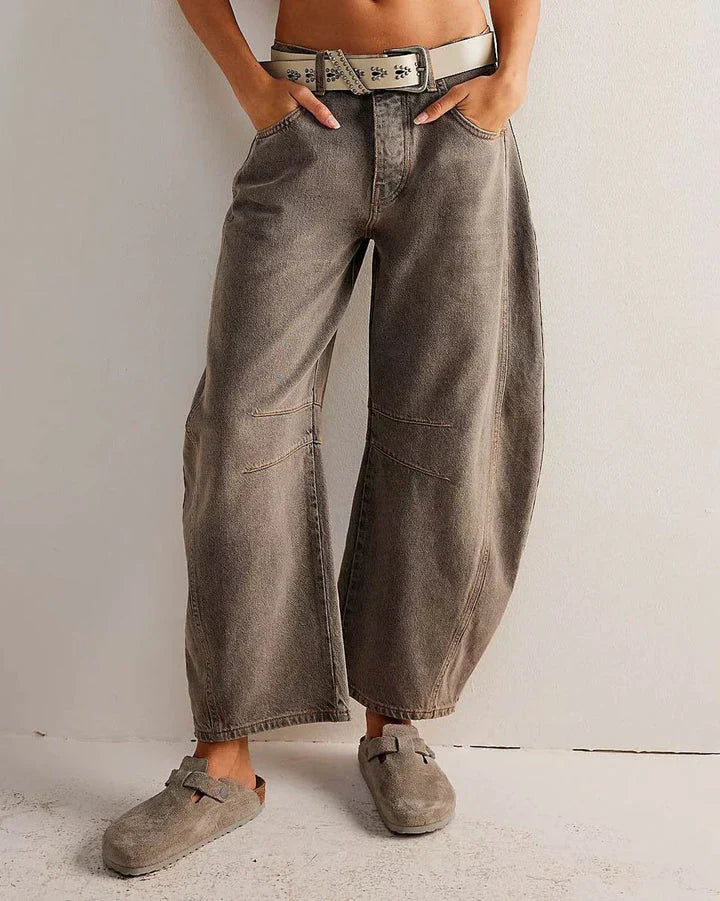 Ava - mid-rise barrel jeans til kvinder