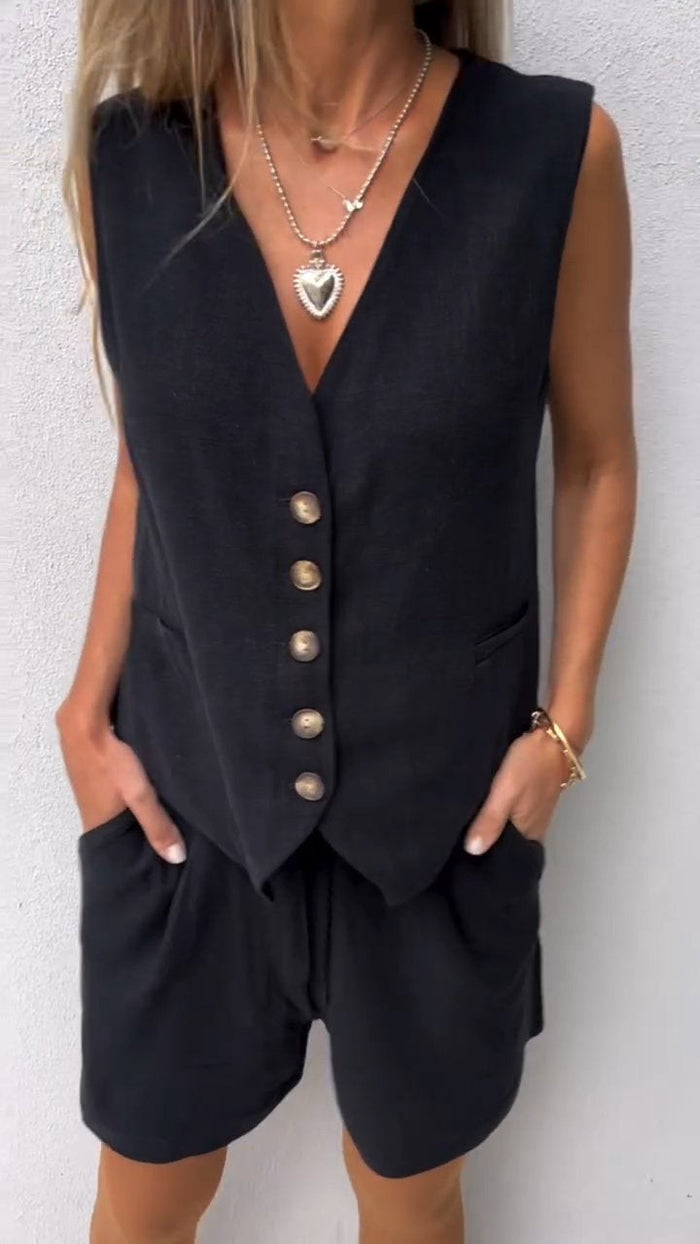 Todelt -ensemble med vest