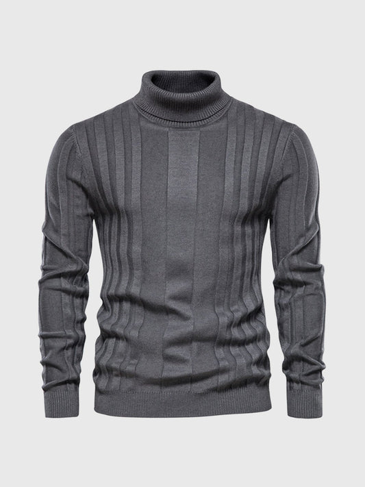 Stribet - rullekrave sweater til mænd