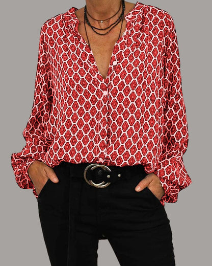 Zara - bluse med v-hals