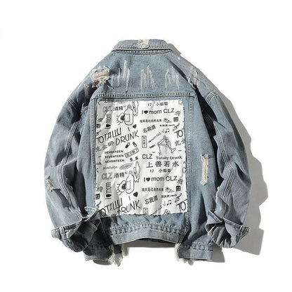 Mesha - denimjakke til mænd med patch på ryggen