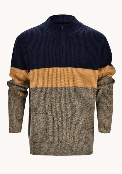 Norbert – moderne finstrikket sweater i farveblokdesign