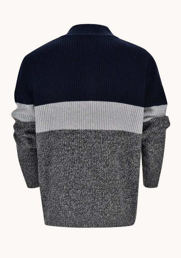 Norbert – moderne finstrikket sweater i farveblokdesign
